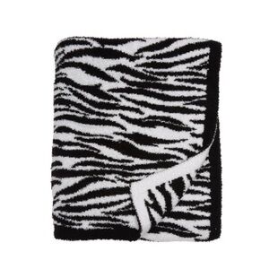 BAREFOOT DREAMS CozyChic black white safari zebra tiger stripe throw blanket